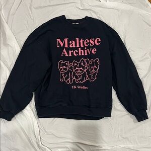 Maltese Archive dog Black Sweater